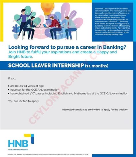 INTERNSHIP LEADING TO PERMANENT JOB HNB BANK 2024 Ceylon Vacancy