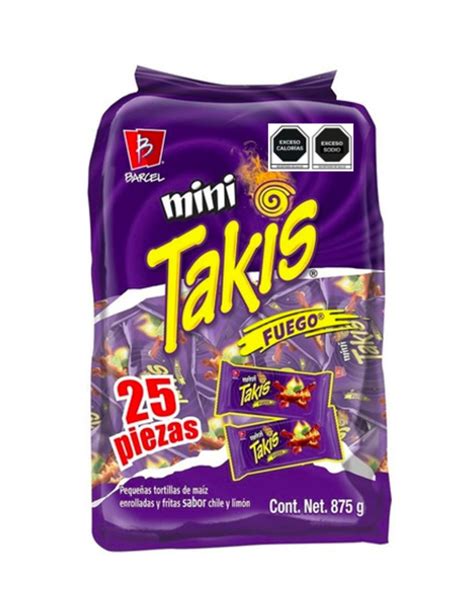 Pack De Fritura Barcel Takis Fuego Mini Pzas Barcel Piezas