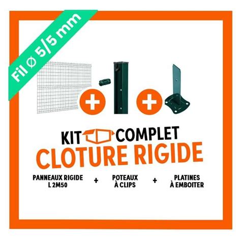 Kit Cl Ture Rigide M Avec Poteaux Clips Sur Platine Easycloture