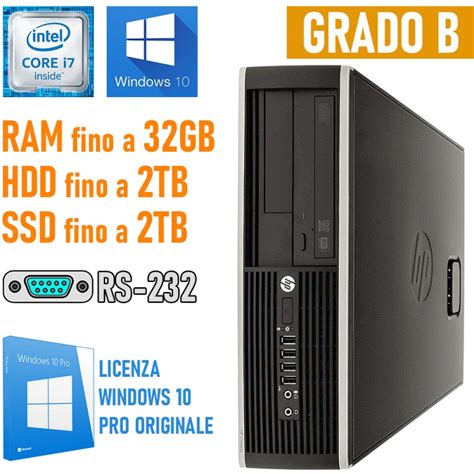 Computer Desktop Hp Elite 8300 Sff I7 3770 Seriale Rs232 Windows 10 Pro