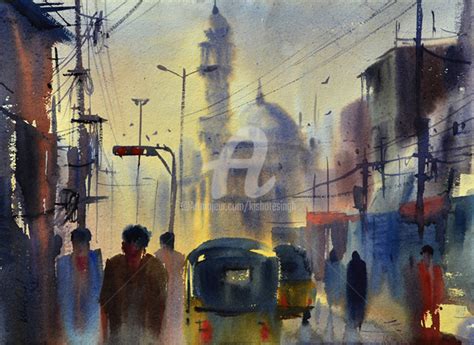 Ek Minar Masjidhyderabadindia Painting By Kishore Singh Artmajeur