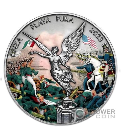 American War Mexican Libertad Oz Moneda Plata Mexico