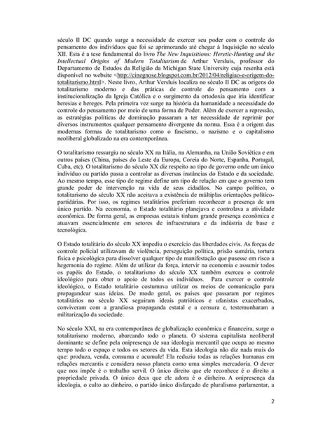 O Totalitarismo Ao Longo Da Hist Ria Da Humanidade Pdf