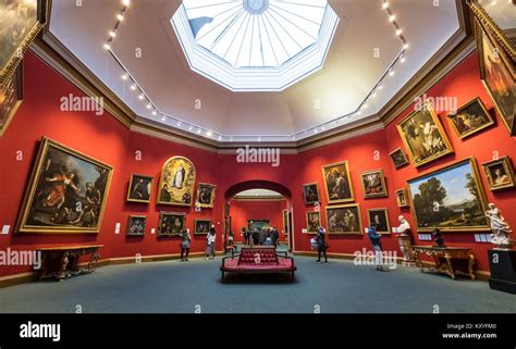 Interior of Scottish National Gallery art museum in Edinburgh, Scotland, United Kingdom Stock ...