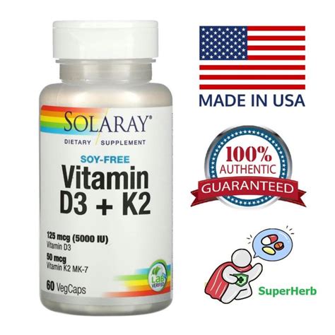 Solaray Vitamin D3 K2 Soy Free 125 Mcg 5000 Iu ☚ Lazada Ph