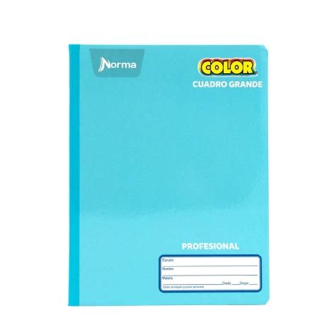 Cuaderno Cosido Profesional Cuadro Grande Norma Color Azul Claro 100 Hojas