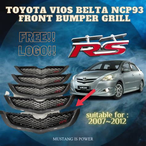 FREE LOGO TOYOTA VIOS BELTA NCP93 2007 2012 CARBON UV GLOSS BLACK