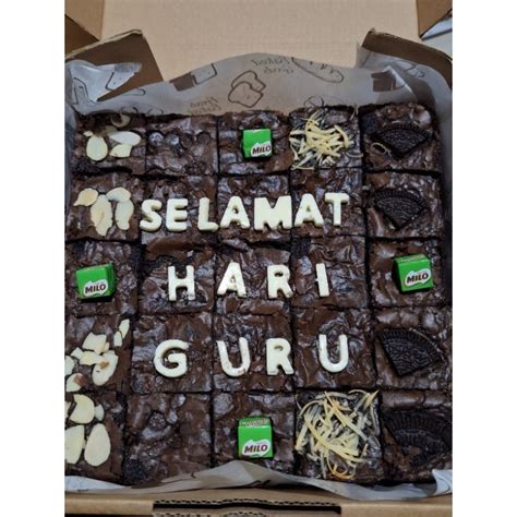 Jual Custom Tulisan Fudgy Brownies Cokelat Shopee Indonesia