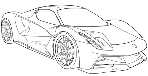 Раскраска Lotus Evija - распечатать бесплатно