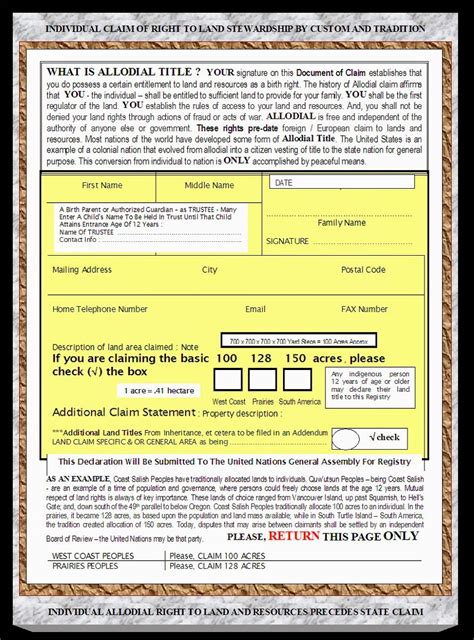 Allodial Title Xxii Land Title Claim