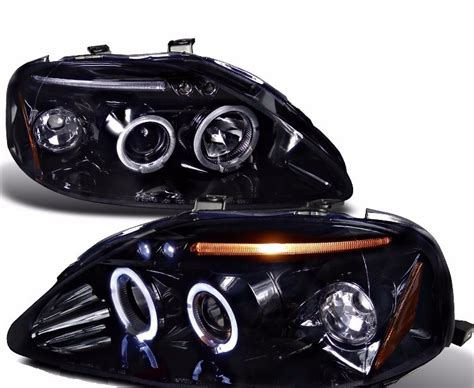 Honda Civic 1999 2000 Faros Delanteros Lupa Fondo Negro 4 150 00