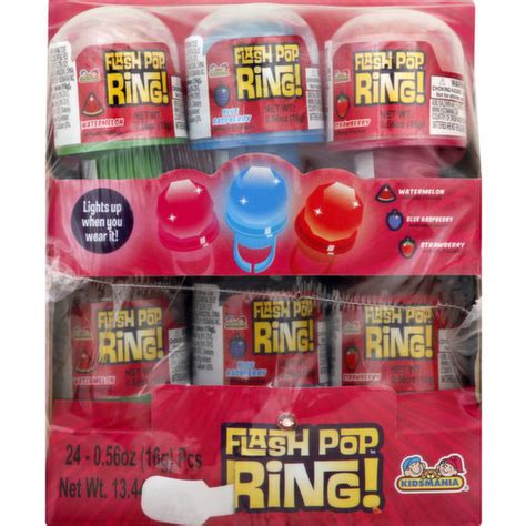 Kidsmania Flash Pop Ring Watermelon Blue Raspberry Strawberry