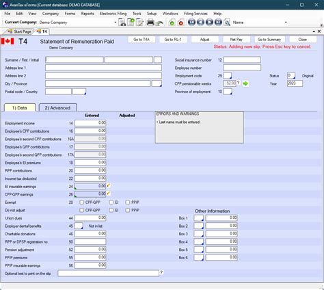 T Statement Of Remuneration Paid Cra Avantax Eforms
