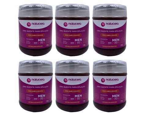 Kit 6 unidades de Cera Hidrossolúvel Cravo Pote de 1 kg 100 Natural e