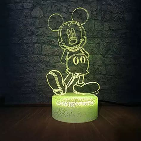 Lámpara Led 3d De Mickey Mouse De Dibujos Animados Kawaii 7 Meses Sin Interés