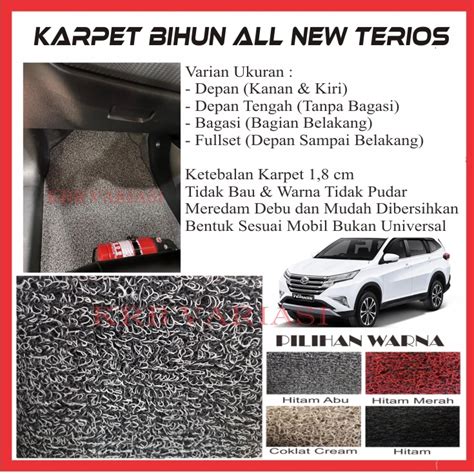 Jual Karpet Lantai Mie Bihun Mobil Daihatsu All New Terios 2018 2022