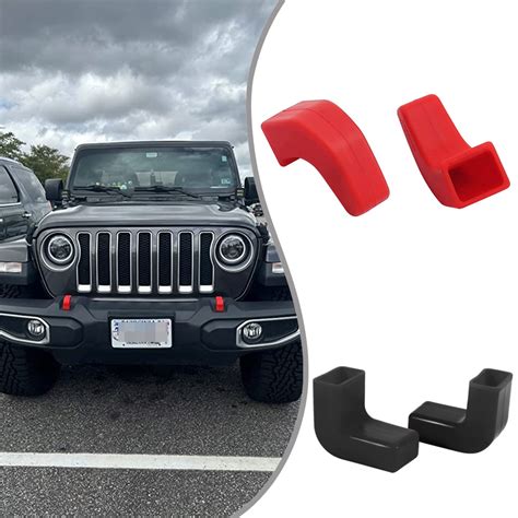 2 PCS Bumper Tow Hook Covers For Jeep Wrangler JK JL Gladiator JT 2007