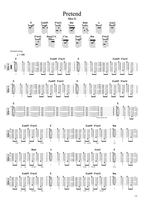 Pretend Tab & Chords - Alex G | PaidTabs.com