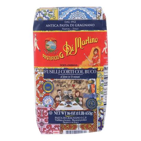 Di Martino Dolce And Gabbana Fusilli Corti Col Buco I G P Pasta 16 Oz Supermarket Italy