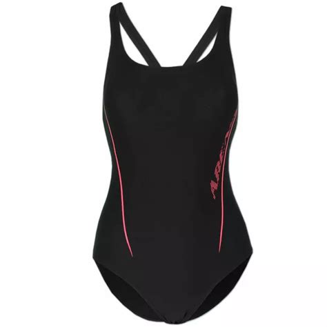 Arena Damen Badeanzug Crossing Waterfeel Schwimmanzug Suit Einteiler Schwarz Rot Eur 2921