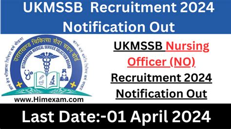 Ukmssb Nursing Officer No Recruitment 2024 Notification Out