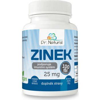 Dr Natural Zinek 25 mg 100 tablet od 85 Kč Heureka cz