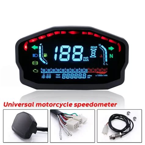 Motorrad Lcd Digital Tachometer Drehzahlmesser Kilometerz Hler