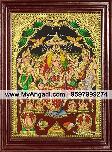 Pooja Mandir Thanjavur Tripura Puja Room Tanjore Painting Pingu