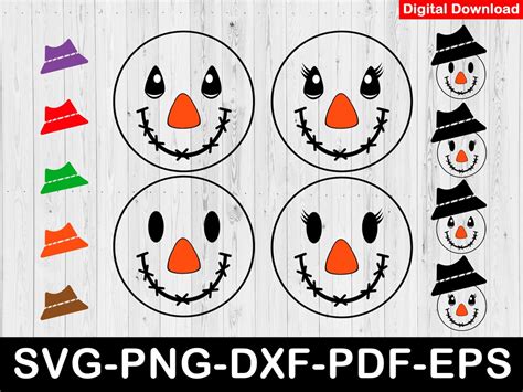 Scarecrow Face Svg Bundle Fall Svg File Fall Smiley Face Svg Clipart