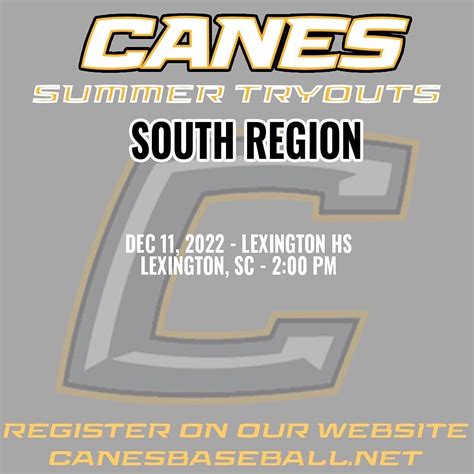 Canes Baseball On Twitter Canes Summer 2023 Tryouts Date Times And