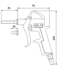 Aeroflex Pneumatic Air Blow Gun DG10 Metal Body Air Duster