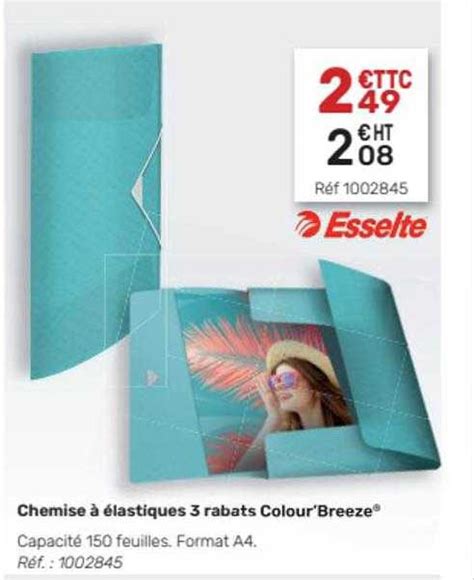 Promo Chemise à élastiques 3 Rabats Colour breeze Esselte chez Office