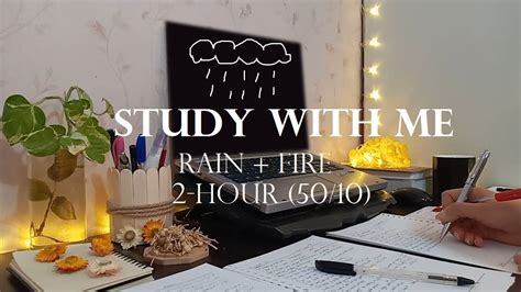 Hr Study With Me Cozy Rain Fireplace Rainy Morning