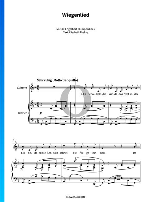 Lullaby Engelbert Humperdinck Piano Sheet Music Oktav