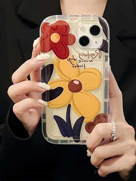 Funda De Celular Transparente Con Patr N Floral Moda De Mujer Shein