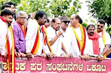 Bengaluru Pro Kannada Activists Take Part In A Protest Against The