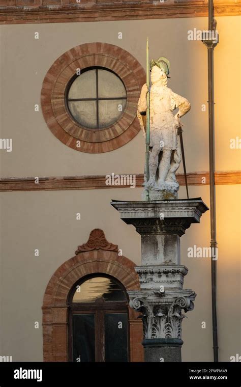 The Sun Illuminates The Statue Of Saint Vitalis Piazza Del Popolo