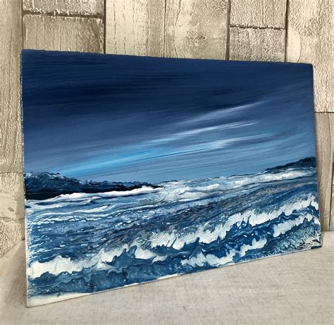 Original Acrylic Seascape Painting On Wood Panel Ocean Etsy