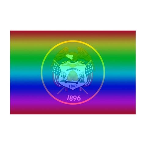 Utah Gay Pride Rainbow State Flag Full Color Decal For Etsy