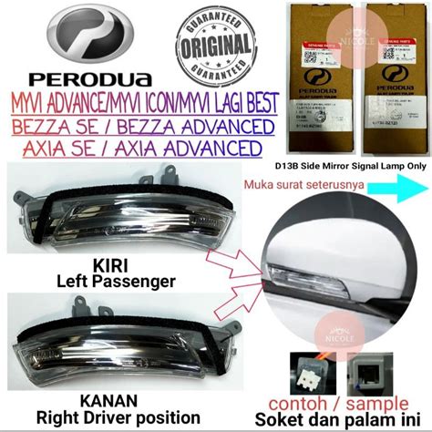 Original Perodua Side Mirror Signal Lamp Cover Only Sesuai Untuk