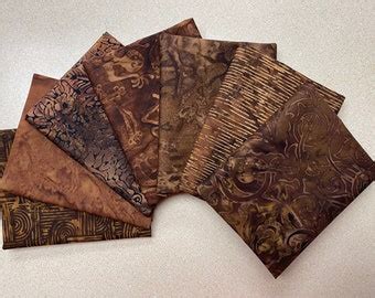 Batik Fabric Batik by the Yard Fabric by the Yard Brown - Etsy