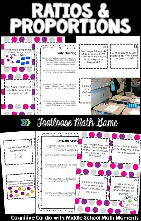 Ratios And Proportions Task Cards Footloose Activity And Problem