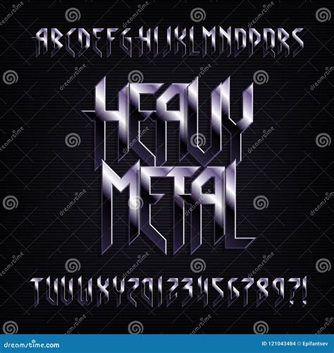 Heavy Metal Alphabet Font Metal Effect Shiny Letters Numbers And