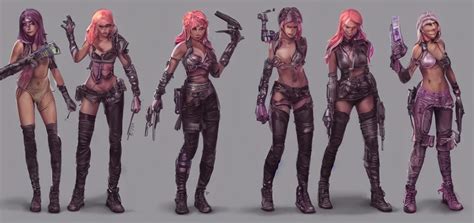 Character Sheet Concept Art Of Female Video Game Stable Diffusion