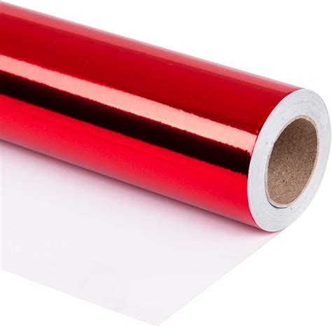 Amazon Ruspepa Red Metallic Wrapping Paper Sq Ft Solid