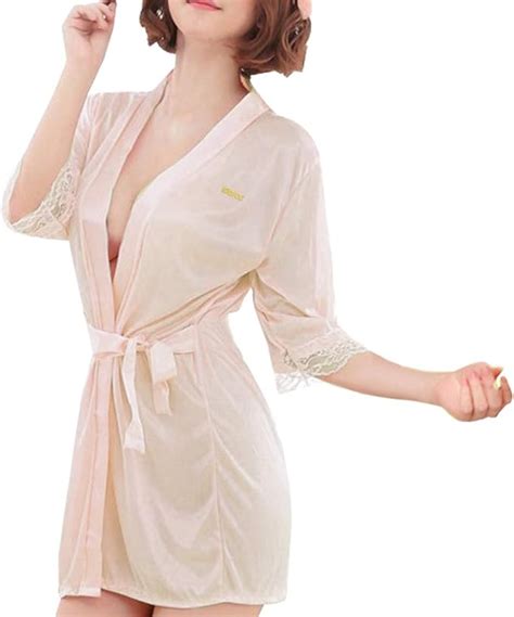 Sidiou Group Peignoir Satin Robe De Chambre Kimono Femme Sortie De Bain