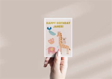 Party Animals Birthday Card Editable Fun Animal Birthday - Etsy