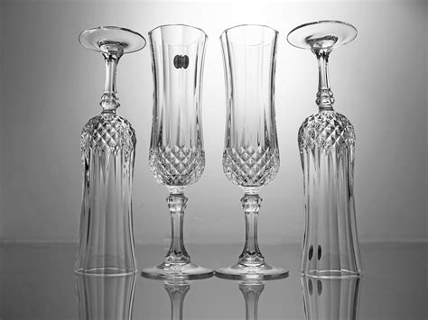 Crystal Champagne Flutes Cristal Darques Durand Longchamp Cut Crystal Set Of 4 Barware