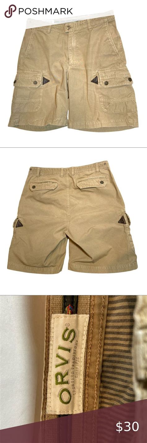 Orvis Khaki Tan Cargo Shorts Mens 32 Cargo Shorts Men Cargo Shorts