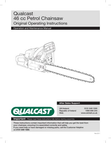 Qualcast AQG PC4645 Petrol Chain Saw Instructions Manualzz